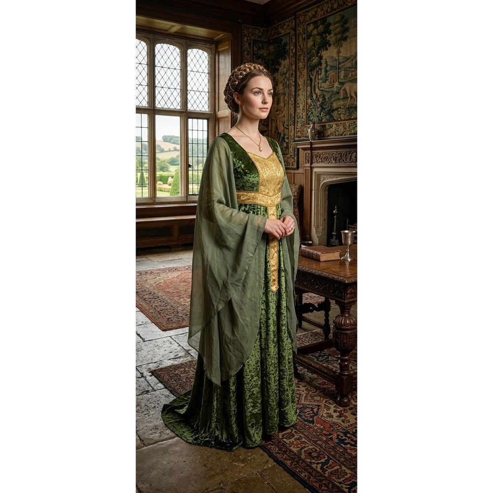 Womens Size XL Medieval Maiden Renaissance Halloween Costume Cosplay Festival